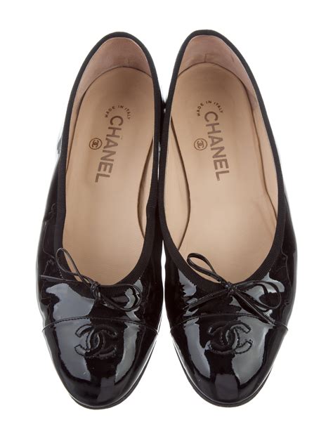 chanel flats patent leather|Chanel ballet flats size 42.